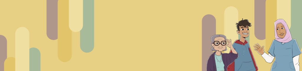 Illustrated Banner of three people